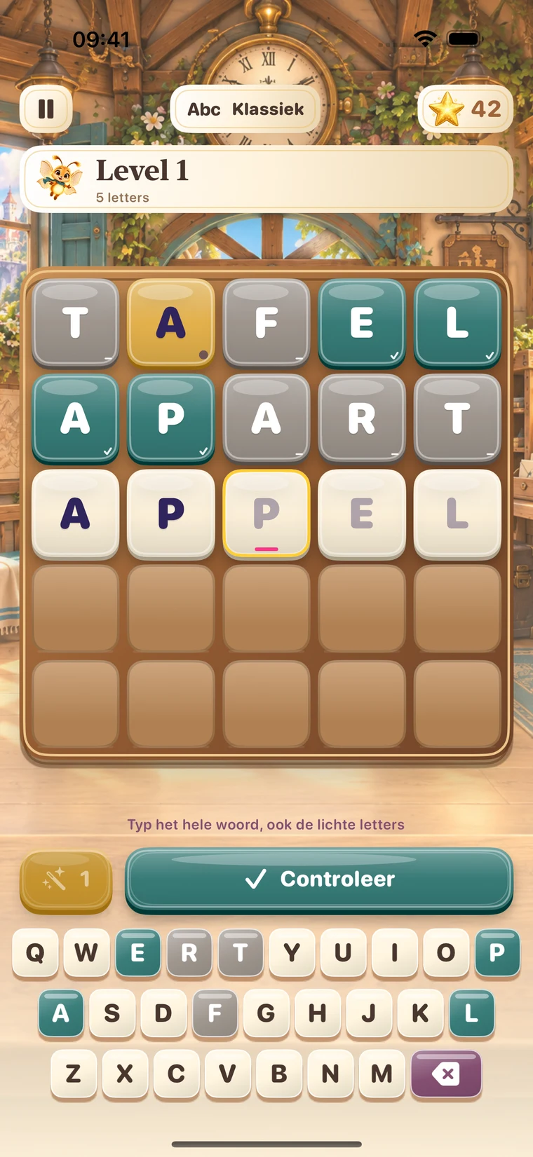 Klassieke woordpuzzel in het Nederlands